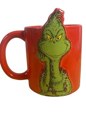 The Grinch Christmas Mugs Dr. Seuss Holiday Gift Ceramic set of Two New